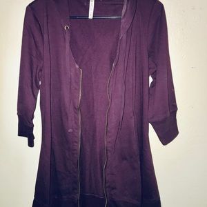 XCVI burgundy top with hoody